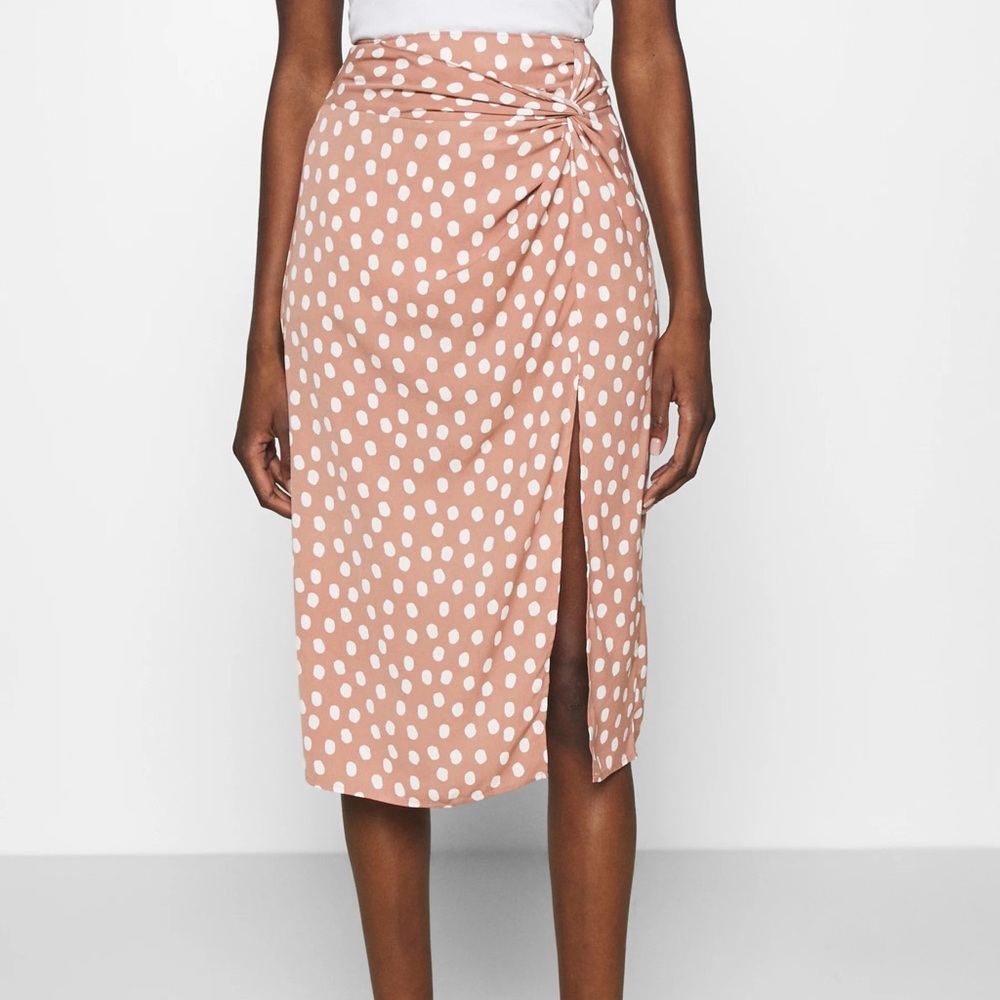 Abercrombie Pink Polka Dot MIDI Skirt